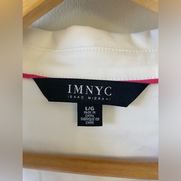 Isaac Mizrahi white button down with tie back detail NWT - Picture 5 of 9